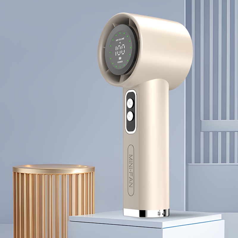 TEMU Compact And Bladeless Fan - Rechargeable Mini Fan With Adjustable Settings, Led Screen, Turbo Engine For High Speed, Usb Charging, And Ideal For