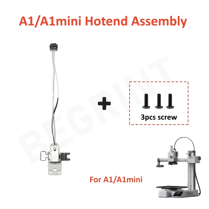 TEMU Upgraded A1/a1 Mini Hotend Ceramic Heating Assembly Kit With Heater Cartridge Thermistor 3d Printer Extruder Print Head Quick Replacement Part