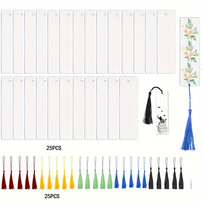 

25 Pack Sublimation Aluminum Bookmarks For Diy Crafts - Double-sided Metal Bookmarks With Hole For Tassel, Blank For Personalization, Ideal For Birthdays, Weddings, Custom Gifts