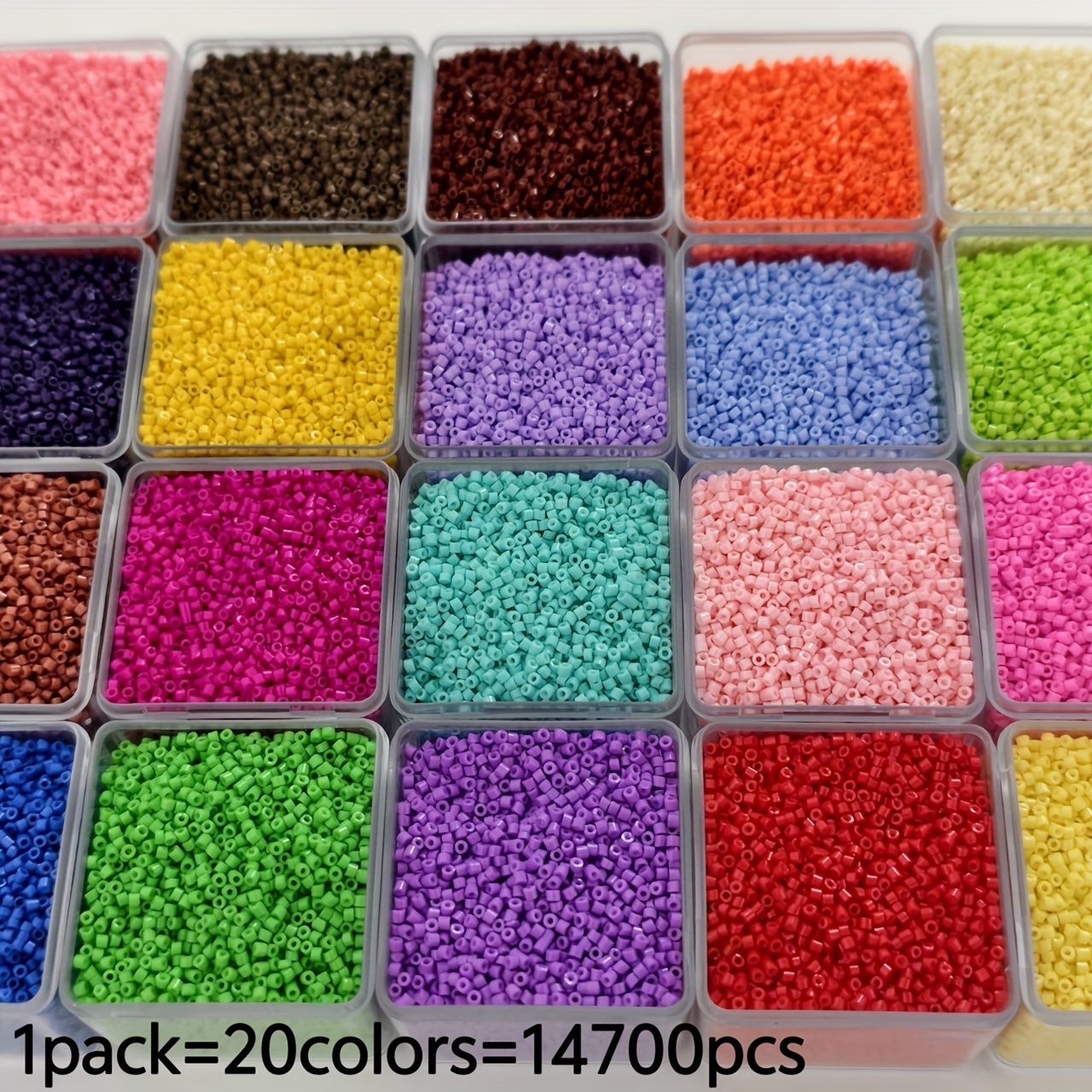 E-shop 14700 Stück 20-farbige ,6 mm dekorative Rocailles, lebendig farbige Glas-Rocailles, handgefertigte DIY-Loseperlen für Armband-Zubehör, geeignet