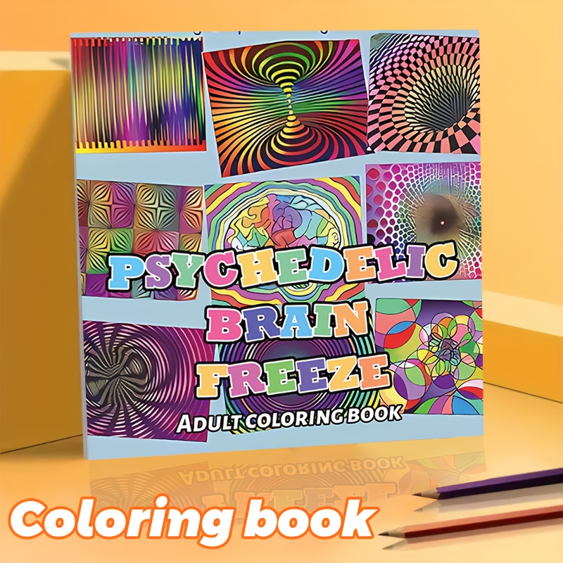 

1pc Livre de coloriage Psychedelic Brain Freeze pour adultes - Activité de dessin et de peinture et , épais amélioré de 22 pages, design innovant, pour et d'anniversaire