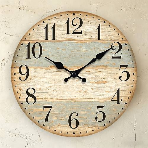 runde wanduhr mit antiker, holzmaserung, anspruchsvoller dekorationsweise. arbeitet geräuschlos ohne , geschenk zur einschulungszeit. für als geschenk. benötigt eine aa-batterie (batterie nicht enthalten)