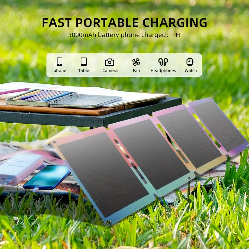 portable car 33w solar panel power bank, mobile phone charging device, with usb-aqc3.0 and usb-cpd18w , foldable and sturdy solar panel for power generation, portable for backpack, outdoor hiking and cycling, source, emergency power supply, sturdy construction, lightweight charger, durable solar panel, reliable power bank, portable device, solar charger, emergency preparedness, campers and , solar car charger, Product details 5