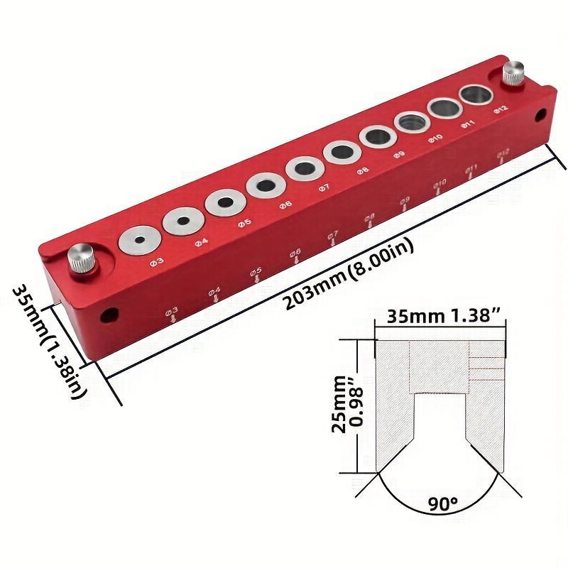 

1 Set Woodworking 3mm-12mm Self Centering Dowel Jig, Vertical Drilling Guide Pocket Hole Doweling Jig Kit, Joints Tool Accessory Jigs Aluminum Punching Hole Locator