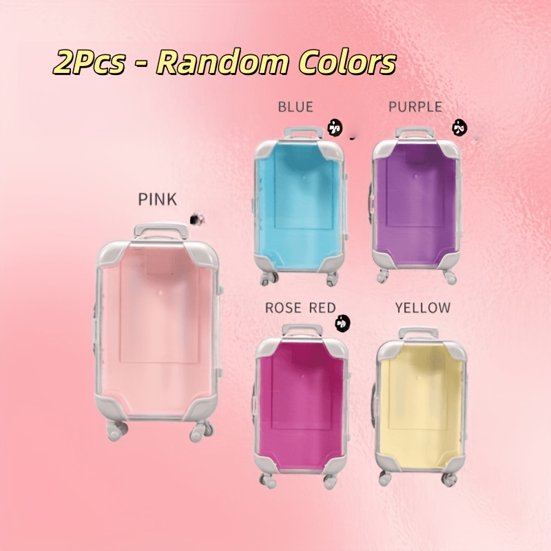 Image of 2pcs, Random Suitcase Party Storage Box, With Wheels, Can Store Small Items, Suitable For Travel, Birthday Parties, Bachelor Parties, Etc., And Excitement For Guests