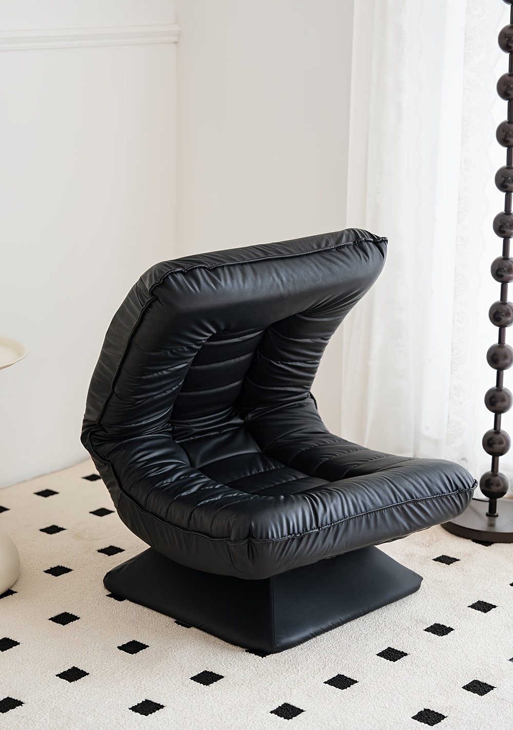 Adult Swivel Floor Chair - Lounge Chair with 360-Degree Rotation - Cushioned Banana Chair, Foldable & Comfortable Back Support Seat for Gaming, Reading, And Watching