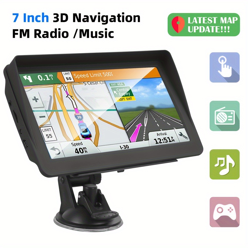 

7 pouces autoradio portable 8 3D navigation FM USB TF commande vocale intelligente