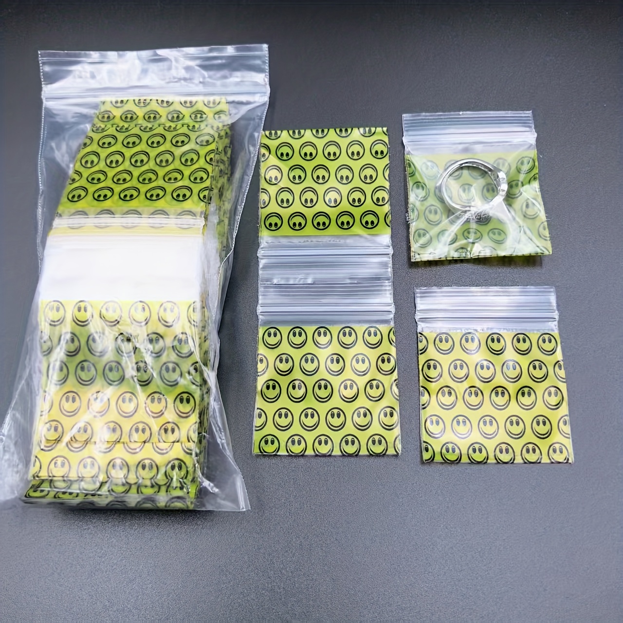 TEMU 98pcs/pack Self-sealing Pe Plastic Bags - Reusable Moisture-proof & Dustproof Storage Bags With Face, Self-sealing For Gifts, Travel, Crafts,
