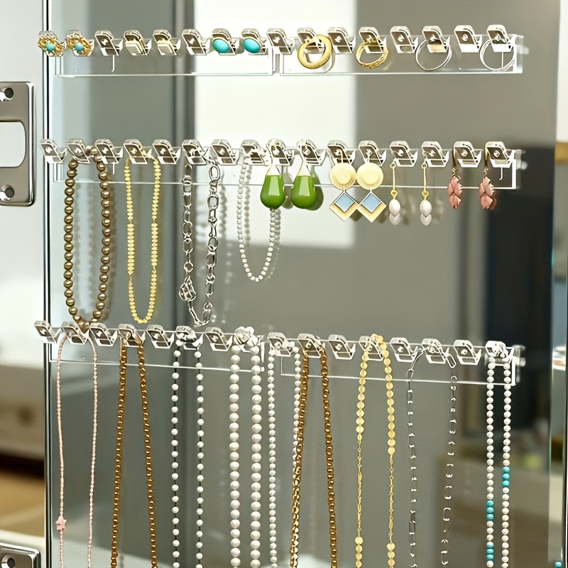 9pcs Wall-Mounted Storage Rack for Jewelry Organization