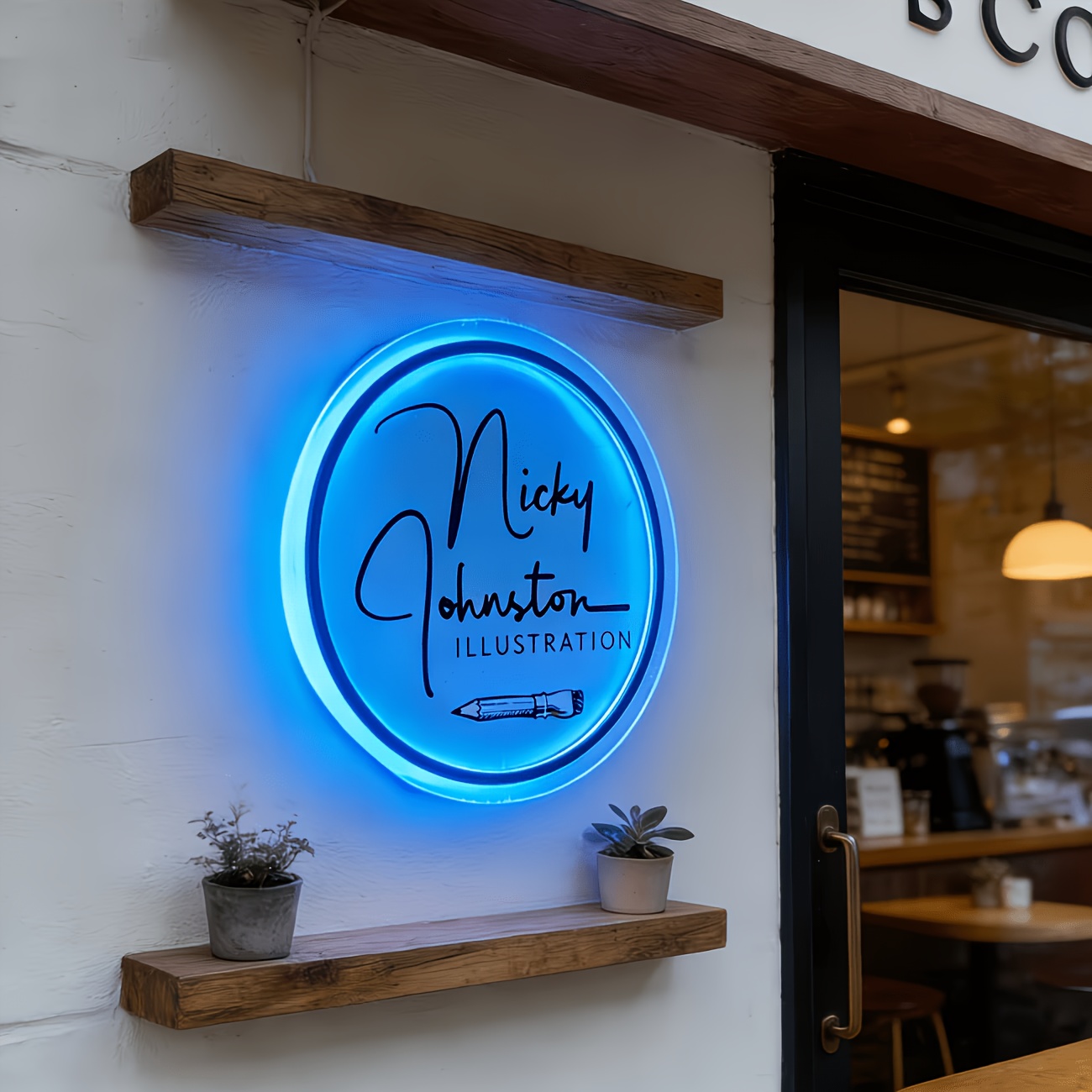 Round Personalized Neon Sign with LED Light, Custom Gift