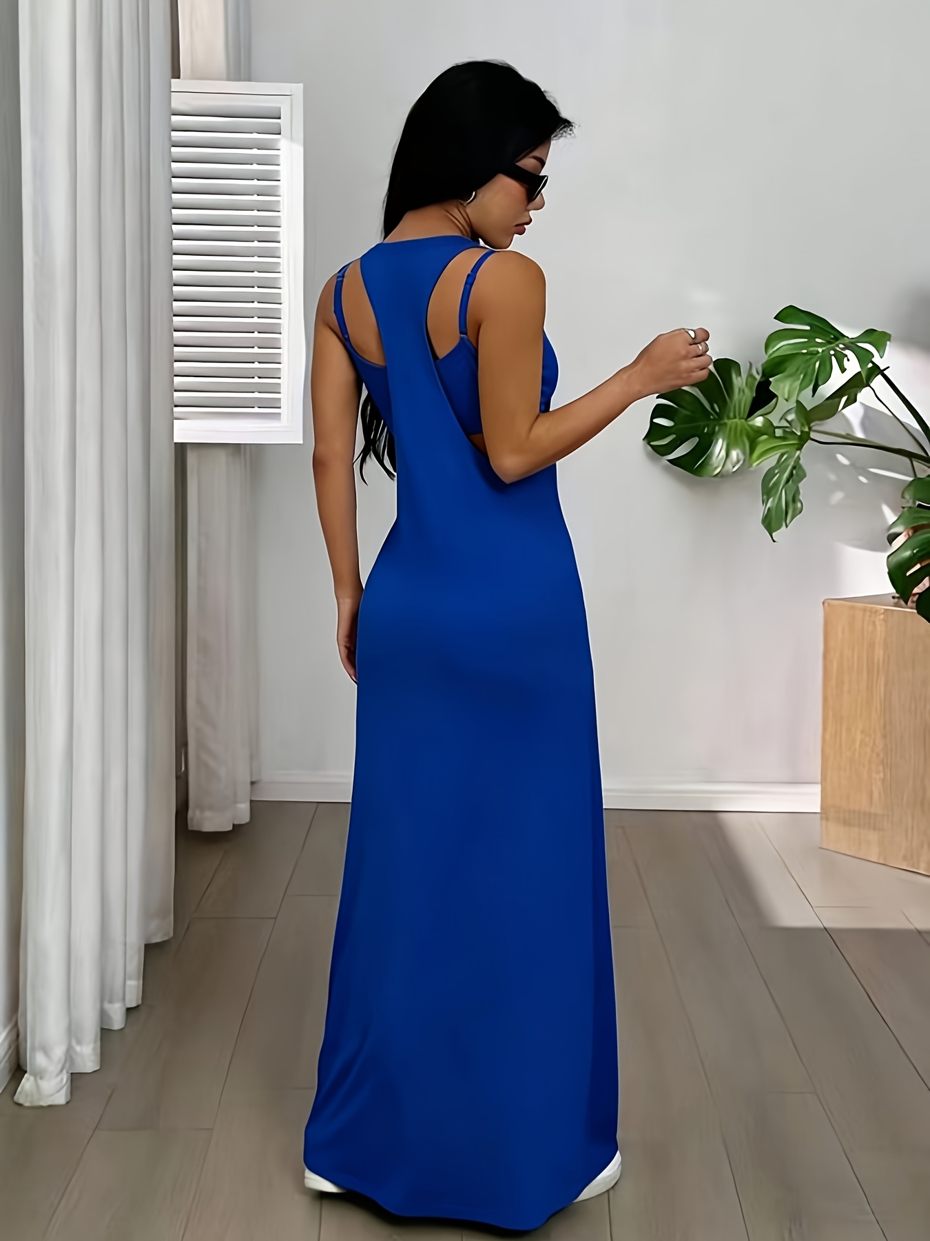   color asymmetrical neckline sleeveless casual dress set is perfect for summer wear Product details 9