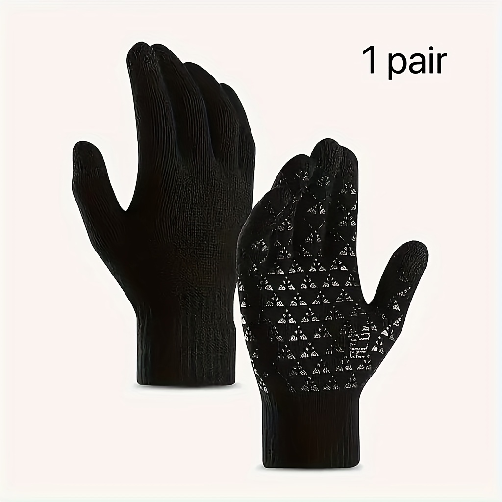 TEMU 1 Unisex Knit Touchscreen Gloves - Style, Polyester, Windproof, Cold-, , , For Cycling, -30°c