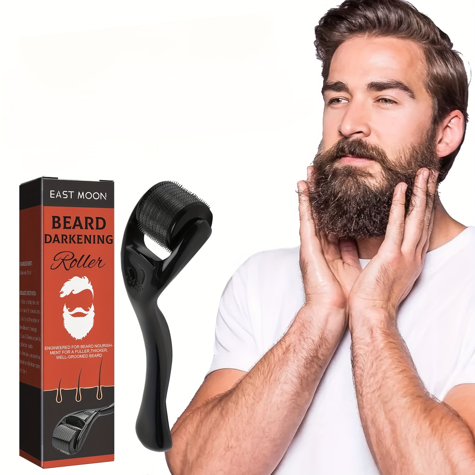 

1pc Beard Darkening Roller, Derma Roller For Hair & Beard Care, Strengthening And Moisturizing Beard