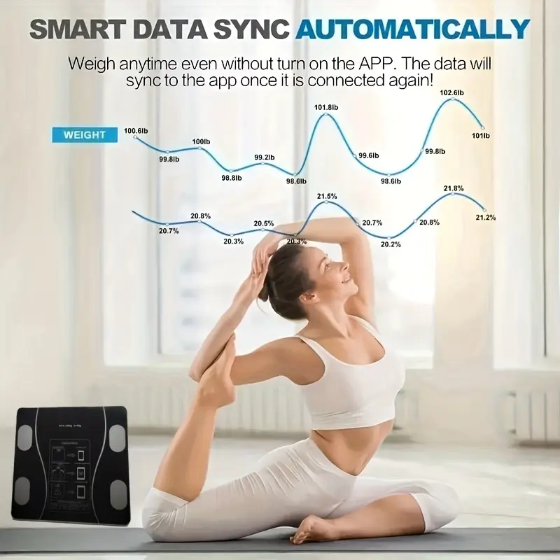 uaeiui bathroom scale battery powered wireless non rechargeable with body fat monitoring for home use for women men details 2