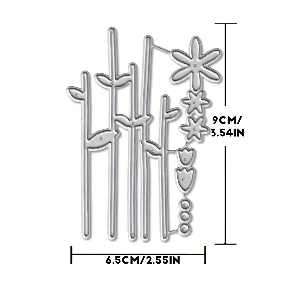 Silvery Themed Diy Paper Album Crafts Flowers Die Cut Card Template.