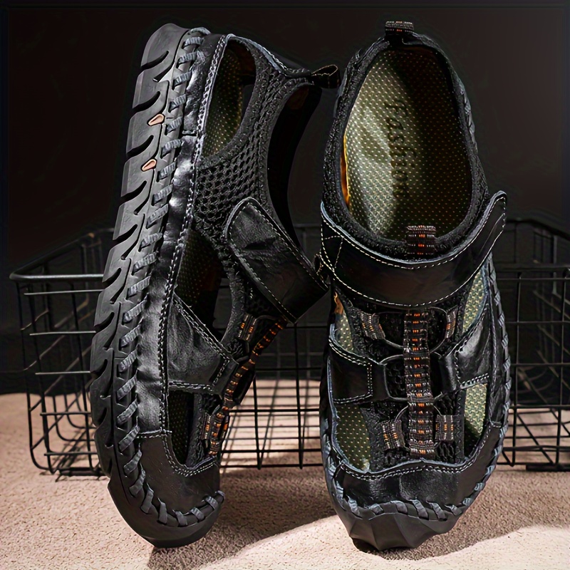 Men'S Casual Sports Sandals Solid Color, Round Toe, Adjustable Fastener, Superfine Fiber Upper, Rubber Sole, Faux Insole and Lining, Breathable Slip-Resistant Outdoor Beach Shoes for Spring, Summer, Fall 6 Men'S Casual Sports Sandals Solid Color, Round Toe, Adjustable Fastener, Superfine Fiber Upper, Rubber Sole, Faux Insole and Lining, Breathable Slip-Resistant Outdoor Beach Shoes for Spring, Summer, Fall - Image 6