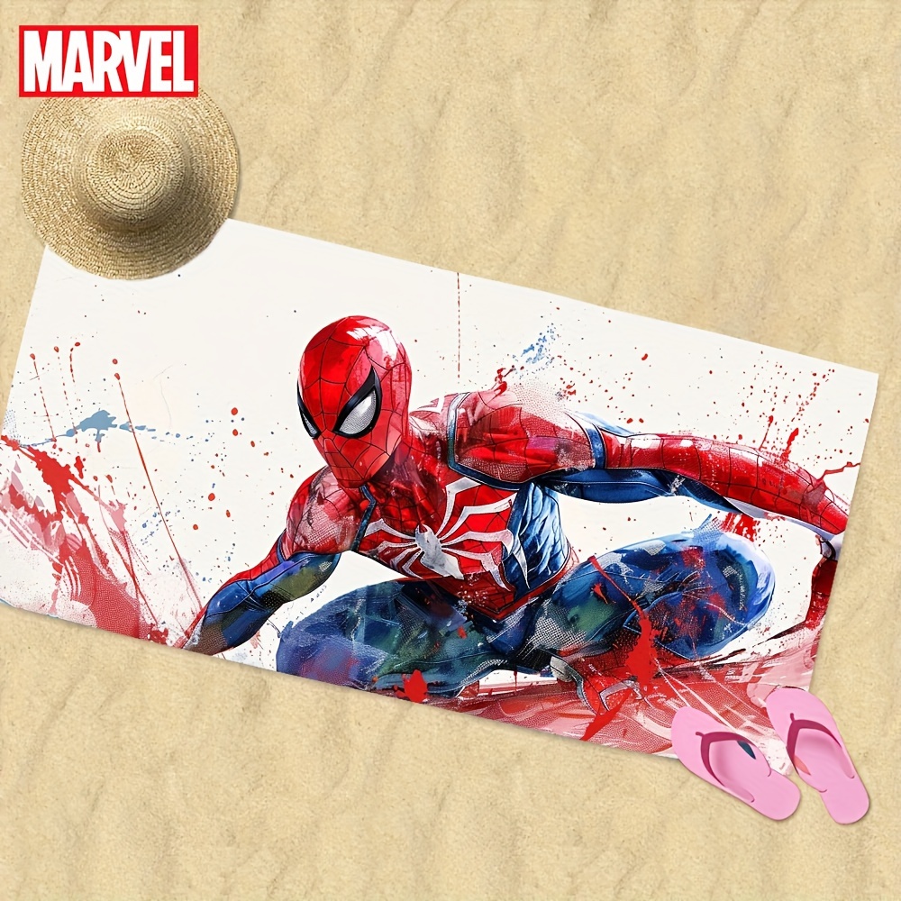 

1pc Marvel Spider Man Beach Towel, Super Soft Beach Blanket, Quick-drying Bath Towel For Beach Baths, Sports, Fitness, Camping And Yoga