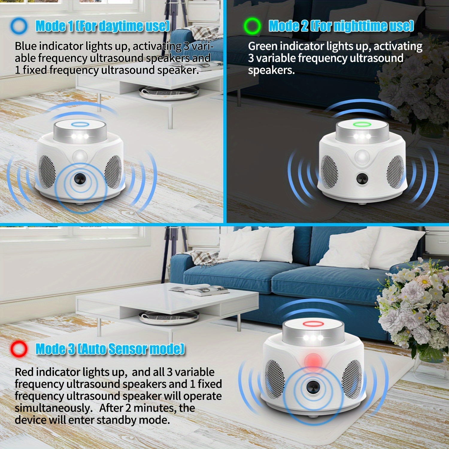 1pc High-Power Soundwave technology Pest Repeller - USB-Powered, Effective Against Mice, Roaches, and More
