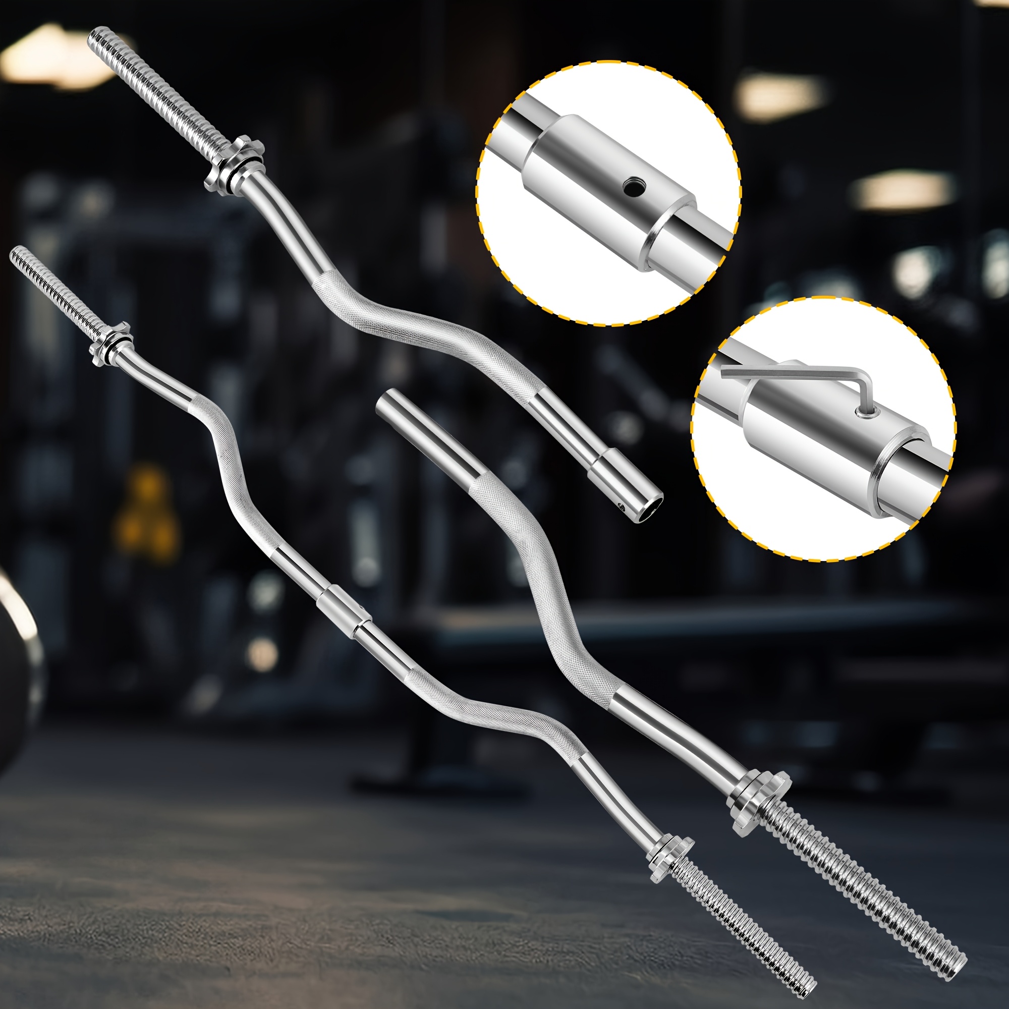 70LB 2in 1 Barbell Set, Curl Bar & Weights, Lifting Dumbbells Used As Barbell for Whole Body Workouts