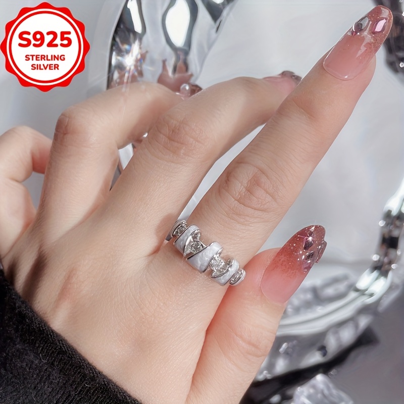 Hypoallergenic Irregular Zirconia Enamel Open Ring