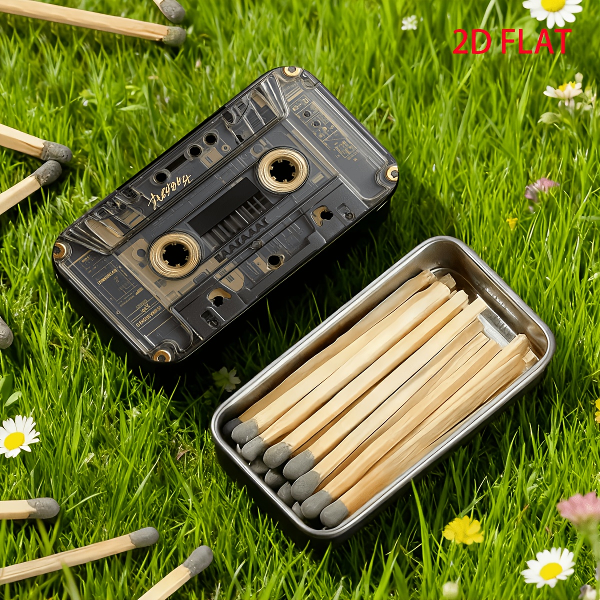 TEMU 1pc Fun Sliding Matchbox - Retro And Exquisite Design, Easy And Portable High-end Matchbox, Matches Not Included, Storage Tin Box, Jewelry Box,