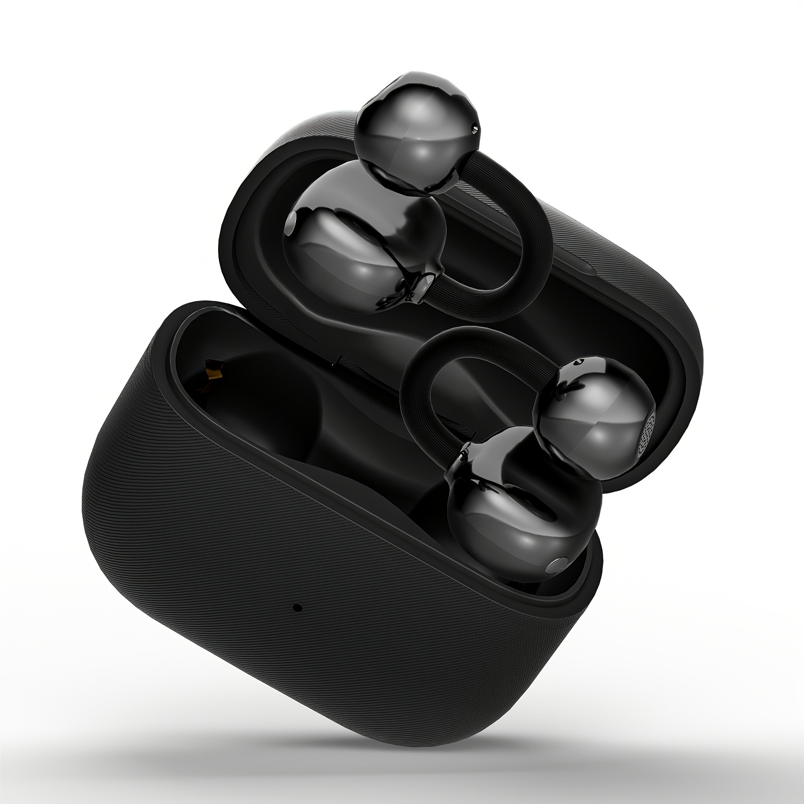 open ear rechargeable sound amplifier   with portable charging box light and comfortable ear hook design convenient control compact personal listening equipment suitable for daily indoor and outdoor use black and white Product details 6