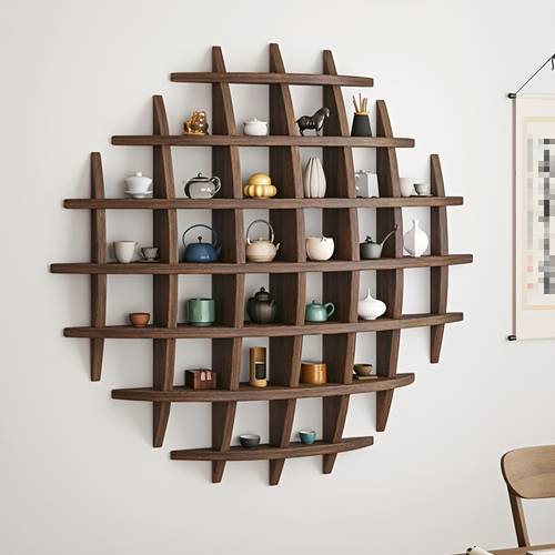 tea set display stand shelf wall mounted solid wood modern minimalist wall mounted chinese tea shelf rack storage rack utility racks