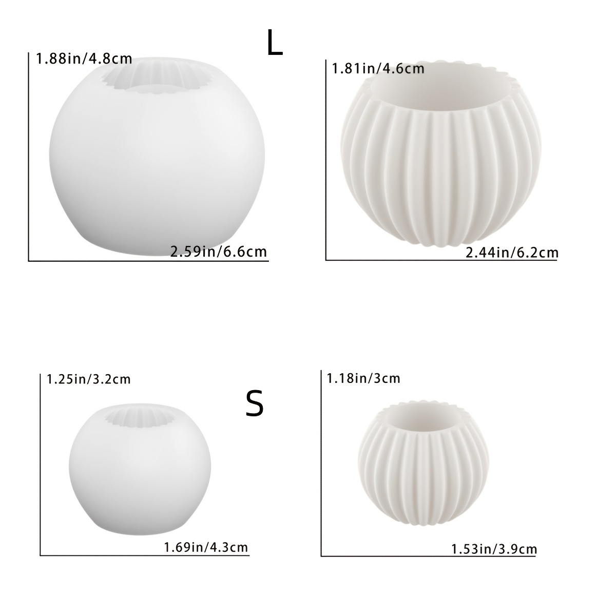 Image of Set Of 2in 1 Grooved Candlestick Clay Molds/silicone Molds, Suitable For Candles And Tea Lights, Used As Gifts Or Souvenirs, And Can Function As Candlestick Or Decorative Item Molds.