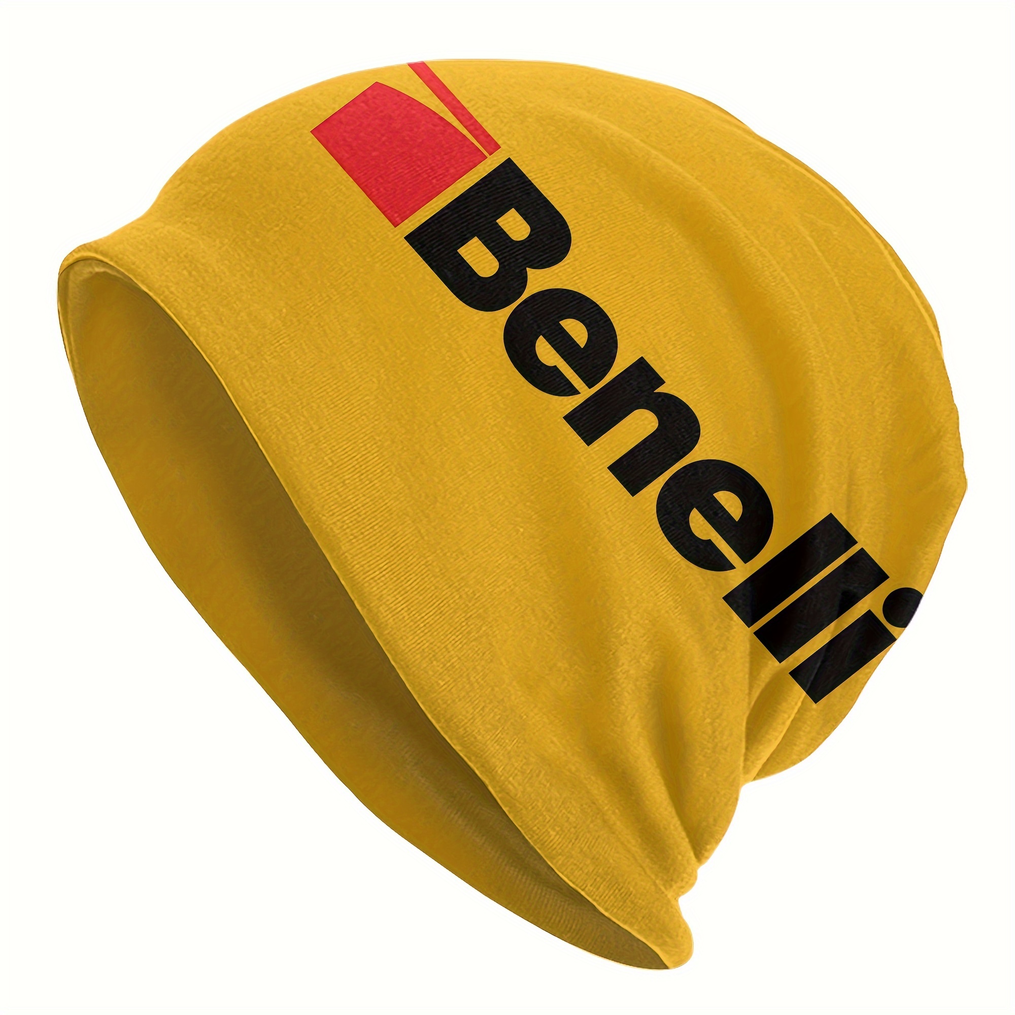 

1pc Yellow Men's Comfortable Beanies & Knit Hats With Design - Polyester & Spandex, Fantasy Style