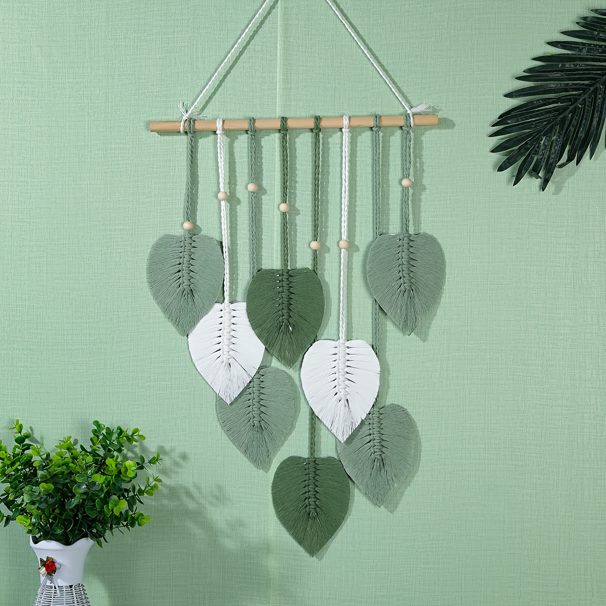 Image of Bohemian Leaf Leaf Theme - Christmas, Family, - Living Room, Bedroom And Home Decor Vertical Wall Hanging