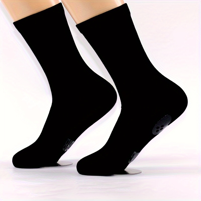 Pair of Black Anti-Slip Cotton Socks 'Glow-in-the-Dark Gaming Socks' for Men