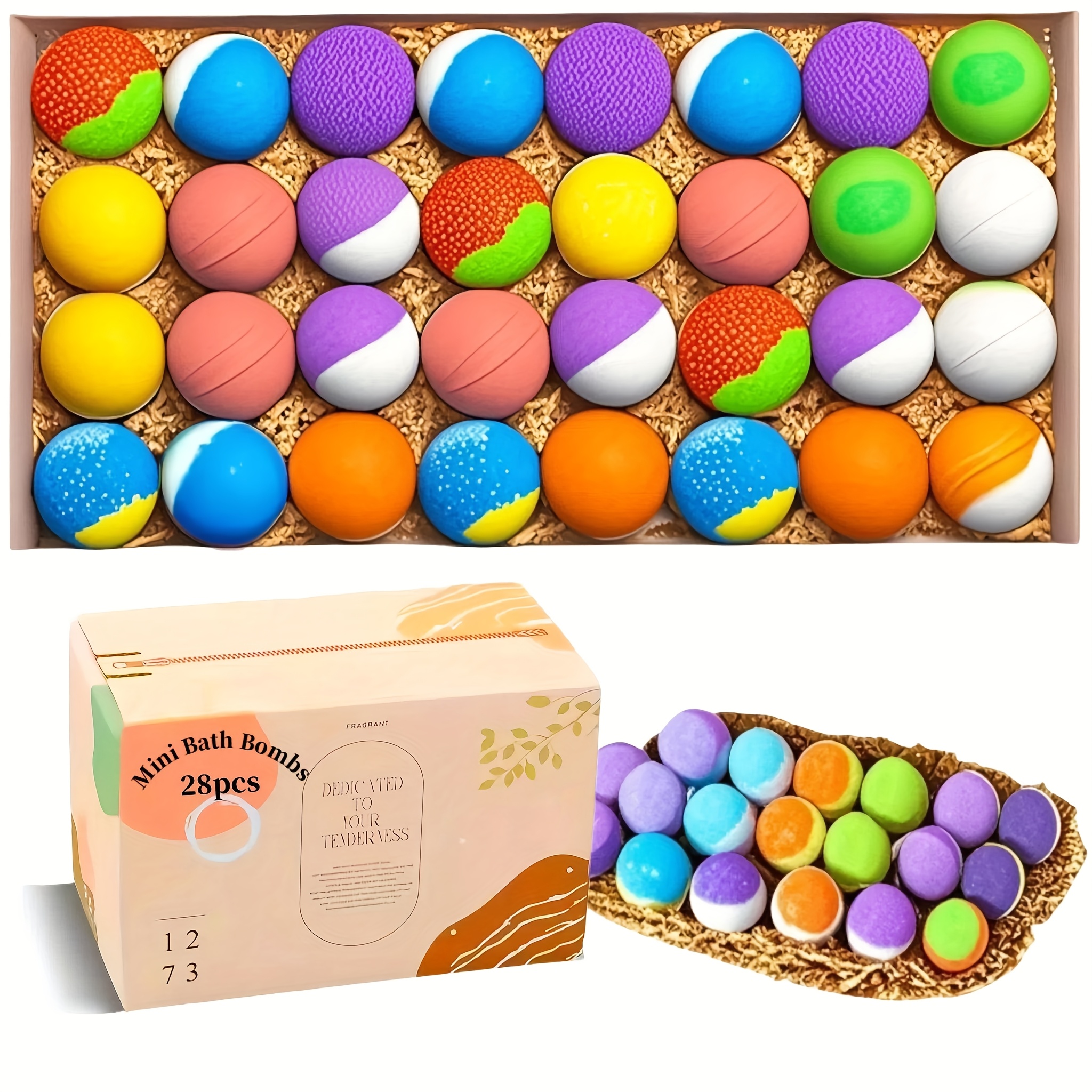 28pcs Mini Gift Box, Random Mixed Colors & Styles, Bath Gift Set For Christmas, Halloween, Mother's Day & Valentine's Day
