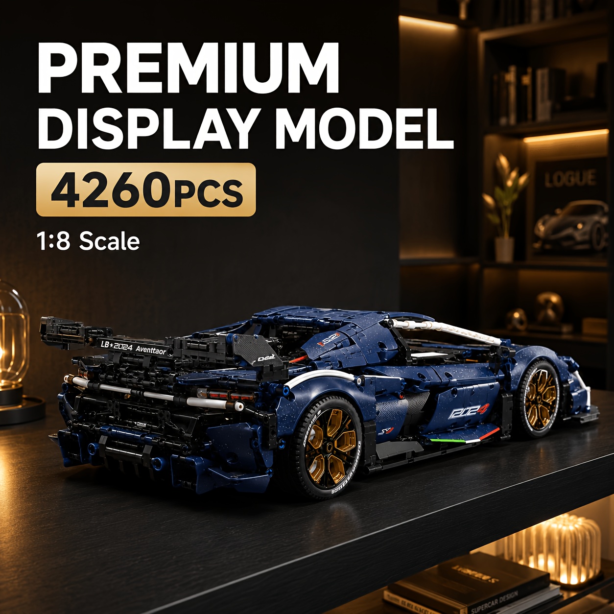Image of 1:8 4260pcs Edition Starry Supercar Car Building Blocks Gift Set Assembly Model Easy To Assemble, Simple Difficulty, Birthday Gift Anniversary Gift Suitable For Room Decoration
