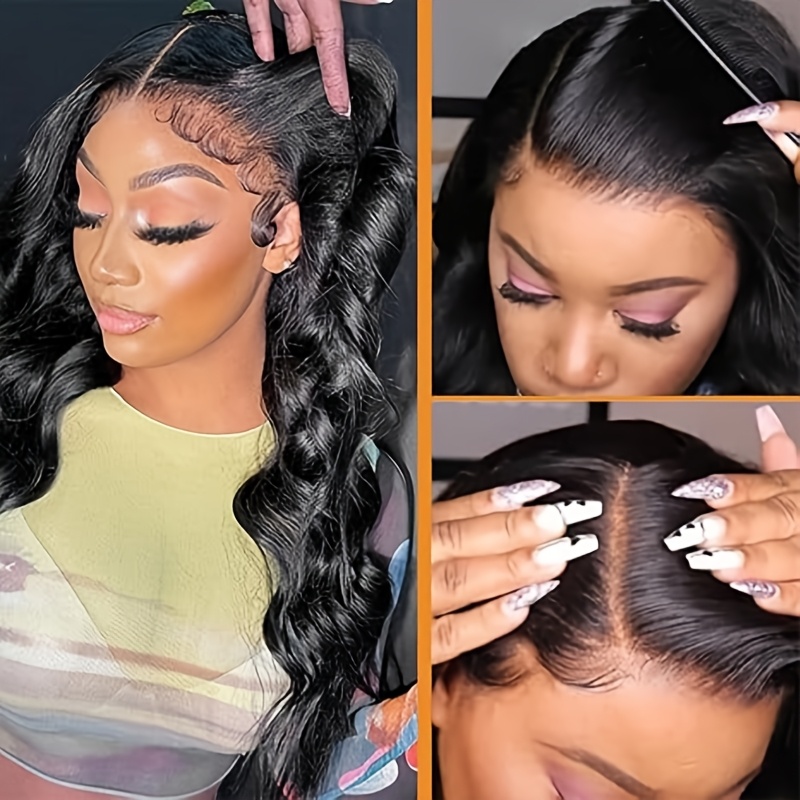 200 long hd body wavy lace front wig wavy human hair wig full 13x4 hd lace body wavy lace front wig for women pre brazilian body wavy wig for girls ear to middle part of ear lace front human hair wig with no baby hair best for christmas details 4