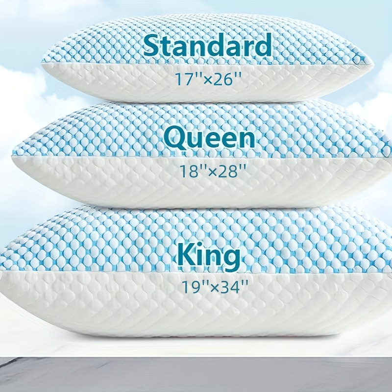 2 pack hotel quality non collapsing down alternative cooling pillows king size polyester and viscose cover memory foam filling machine washable