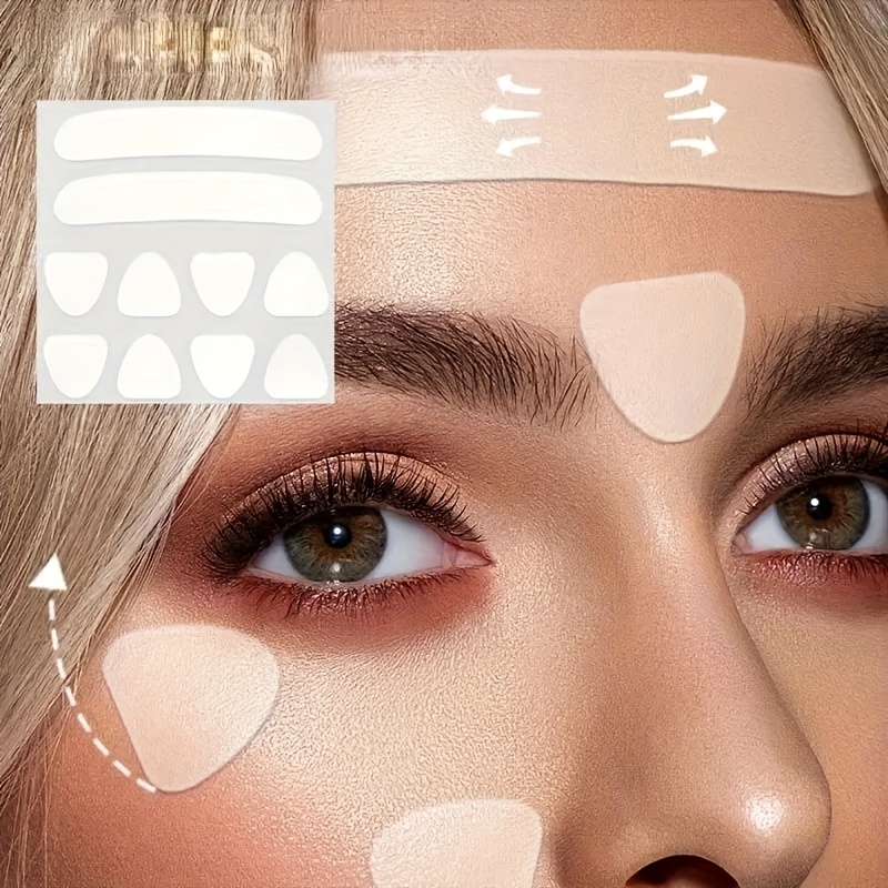 Image of 100pcs Silicone Forehead And Face Patches -face Lift Tape