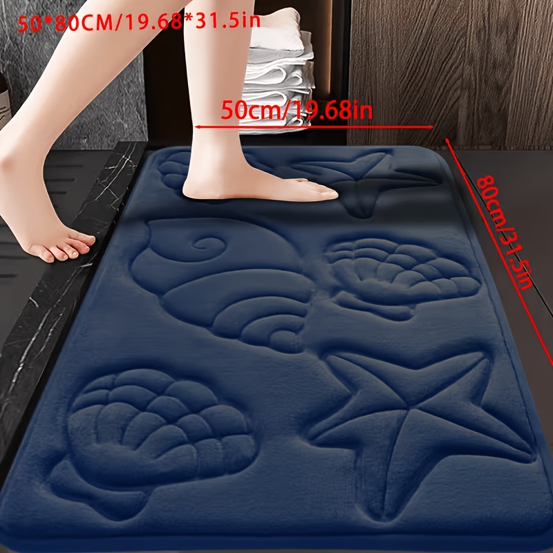 TEMU 1pc Alfombra de baño de espuma viscoelástica de secado rápido, tapete , y antideslizante, adecuado para cocina, baño, dormitorio, - Tejido de