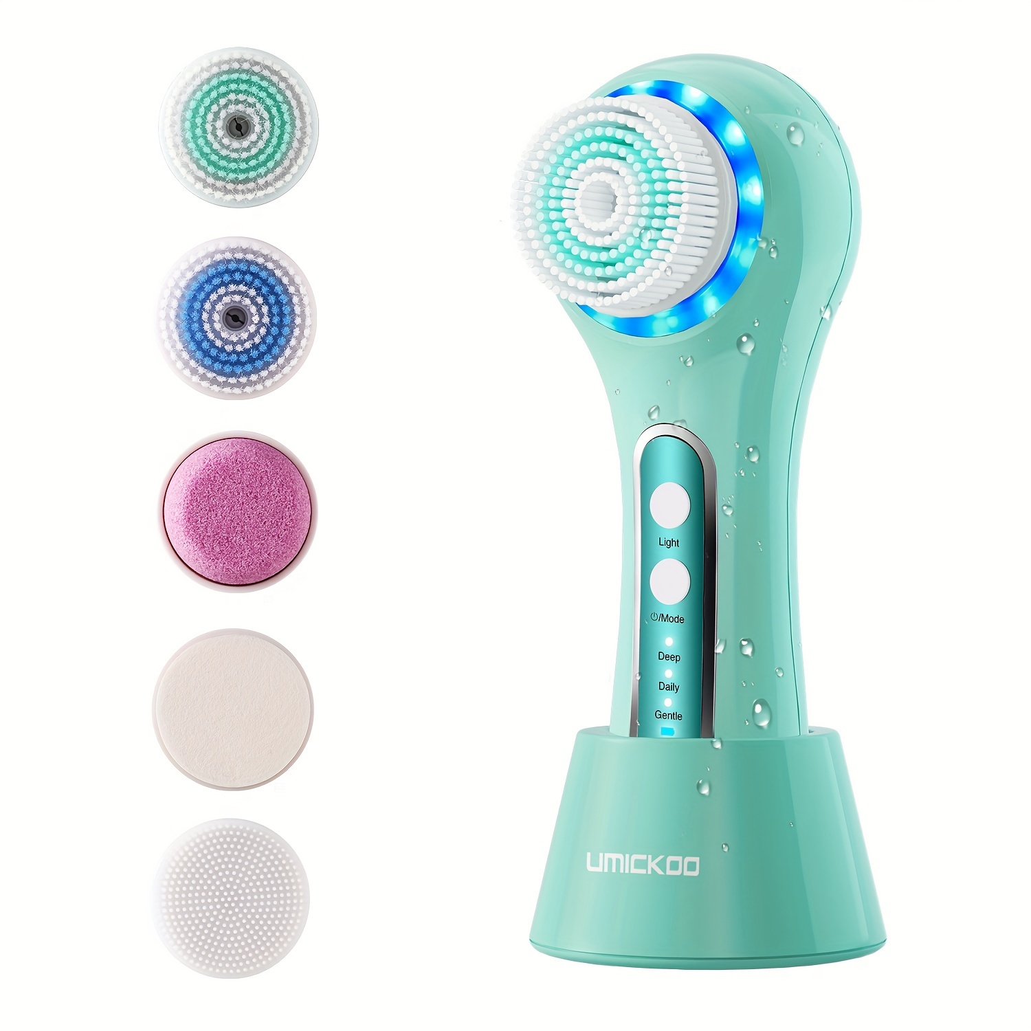 TEMU Valentine's Day Face Scrubber , Facial Cleansing Brush Rechargeable With 5 Brush Heads, Face For Exfoliating, Massaging And Deep Cleansing, Day Gift