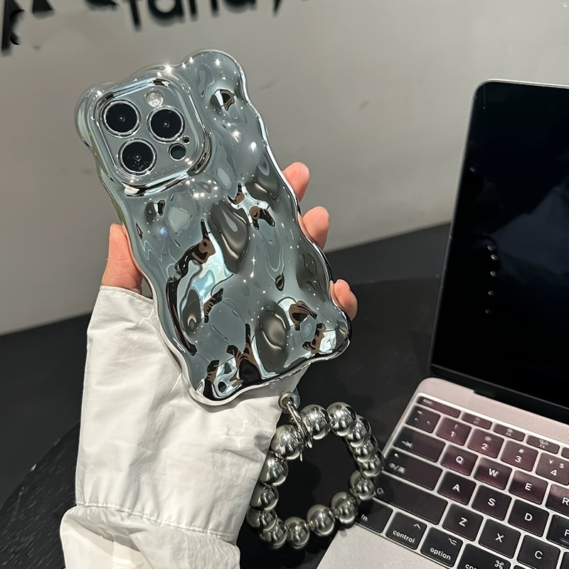 TEMU Phone Case: Lanyard Full-coverage Drop-proof Protective Case, Creative And Niche, For 16 15 14 13 12 11 Pro Plus Max~ Electroplated