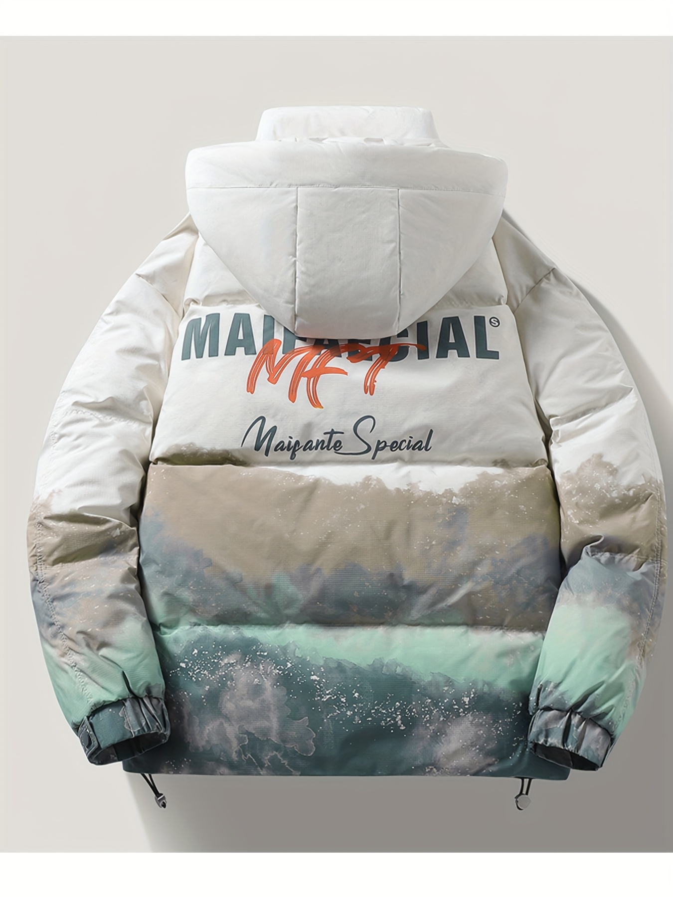 Men's Winter Hooded Down Jacket, Warm Gradient Coat