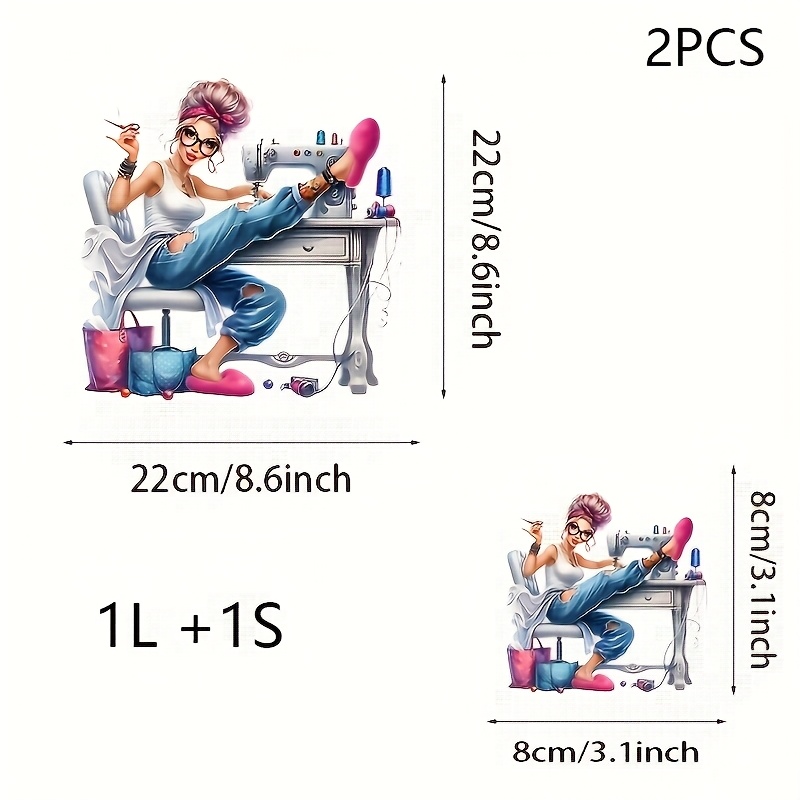 TEMU Heat Transfer Stickers With Sewing Machine Patterns Are Washable And Suitable For T-shirts, Hoodies, Jeans, Backpacks And Pillow Decorations. A