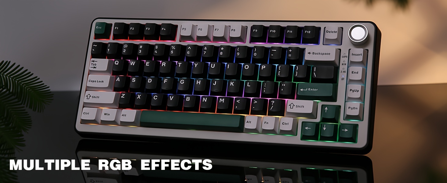 b75 gaming keyboard 75 with rgb hot swappable mechanical switches ergonomic gasket mount and multi wireless type c 2 4 details 16