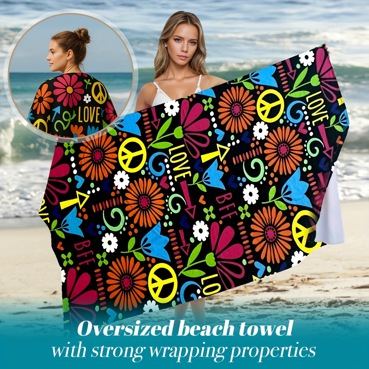 Oversized Microfiber Beach Towel Soft Quick Dry Pool Blanket_voghion.com