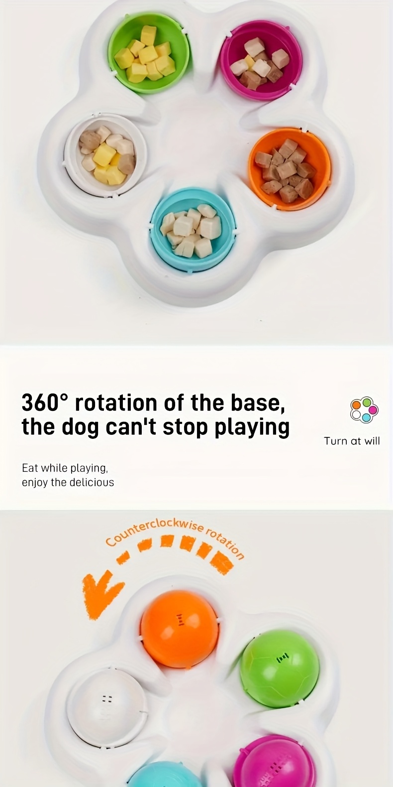 Pet Dog Intelligence Training Toy and Cat 2-in-1 Slow Feeder Interactive Toy, Self-Entertainment Boredom Relief Gift for Teddy and Golden Retriever Puppies