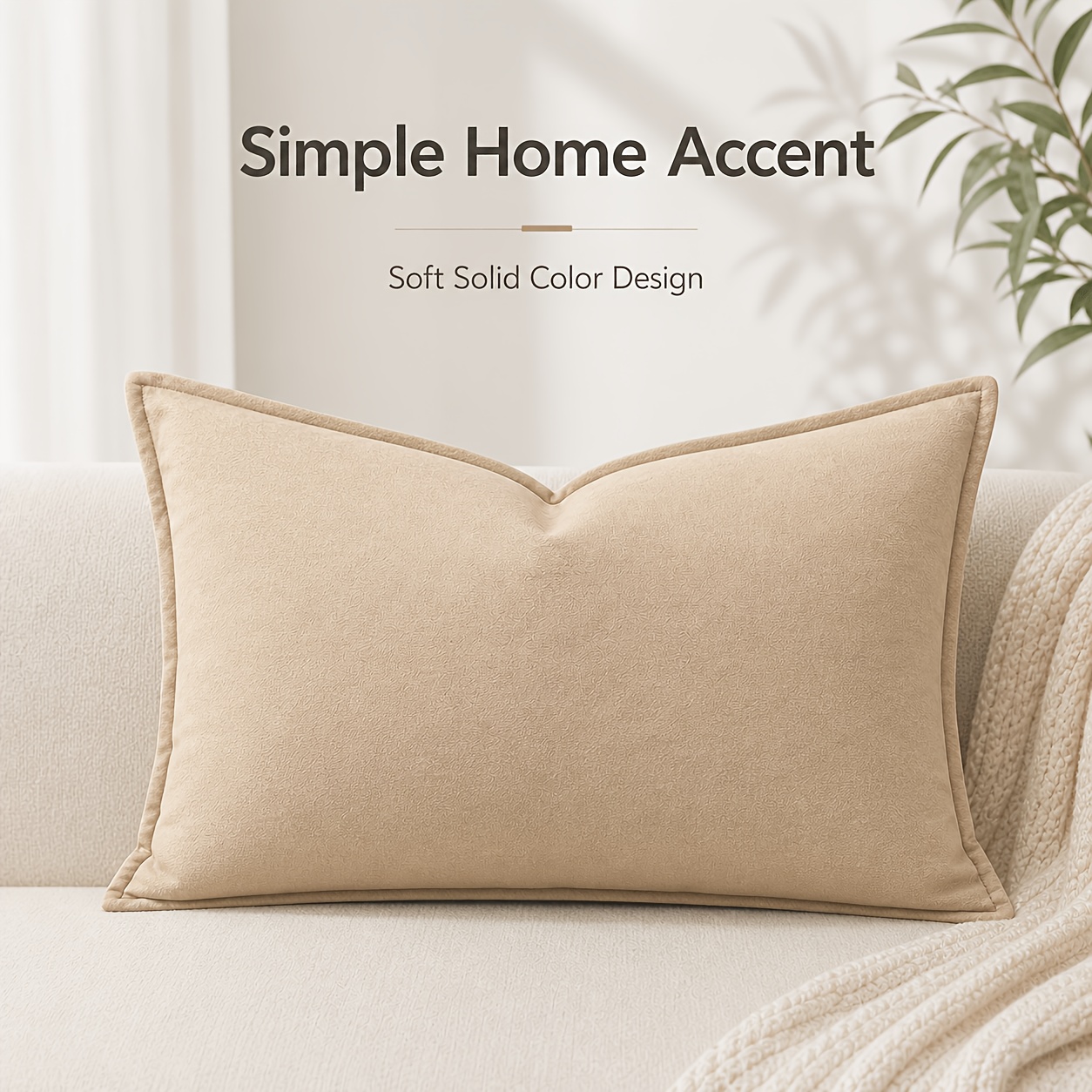 TEMU Durable Throw Pillowcase, 16x24in (40x60cm), Suitable For Sofas, Beds, And Living Rooms. In Multiple Colors. Pillow Insert Not Included