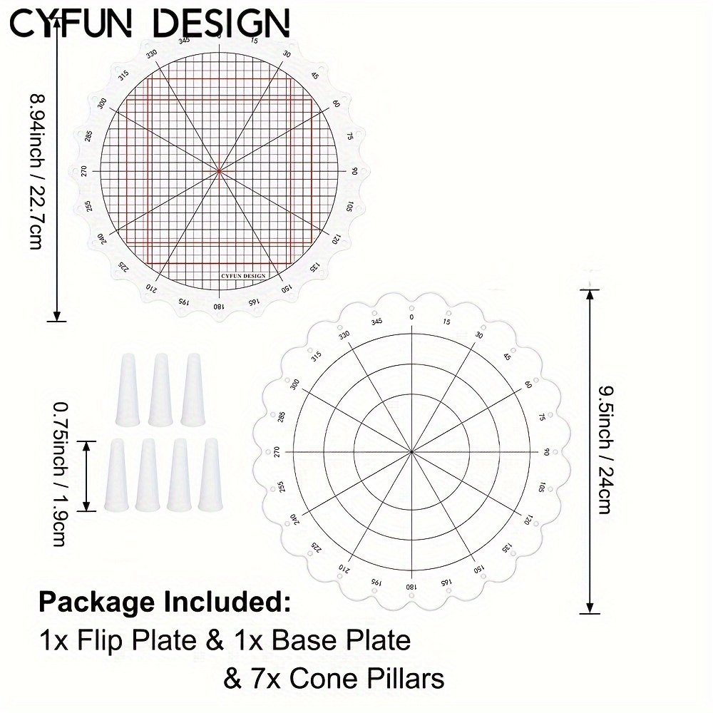 TEMU Rotating Stamping Platform - White, Ideal For Wreaths & Layered Designs