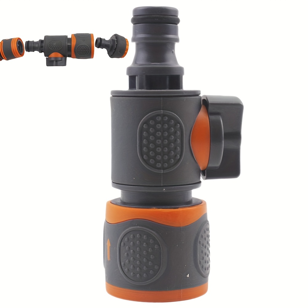 Quick Connect Garden Hose Fitting With Shut-off Valve Suitable For 1/2", 3/8", 1/4", And 3/4" Hoses Perfect For Lawns, Gardens, And Car Washing