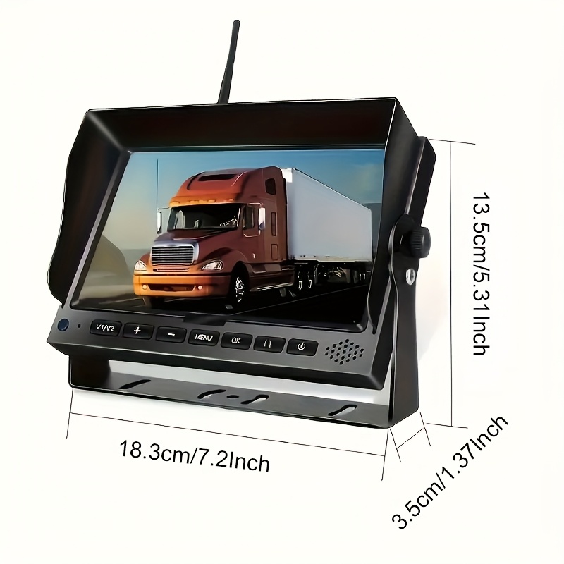 5pcs/set Wireless RV Backup Camera Kit for Truck Digital Wireless Rear Side View Cameras & 4-Split 17.78cm DVR Monitor, 4-Ch Full View Cameras for Trailer Truck Camper