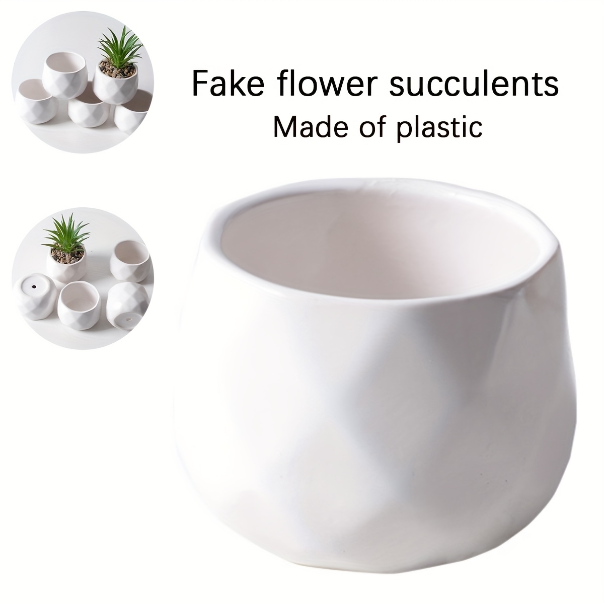 

Modern Geometric Plant Pot - , Succulents & Small Plants, Ideal For Bedroom, Living Room, Office Decor