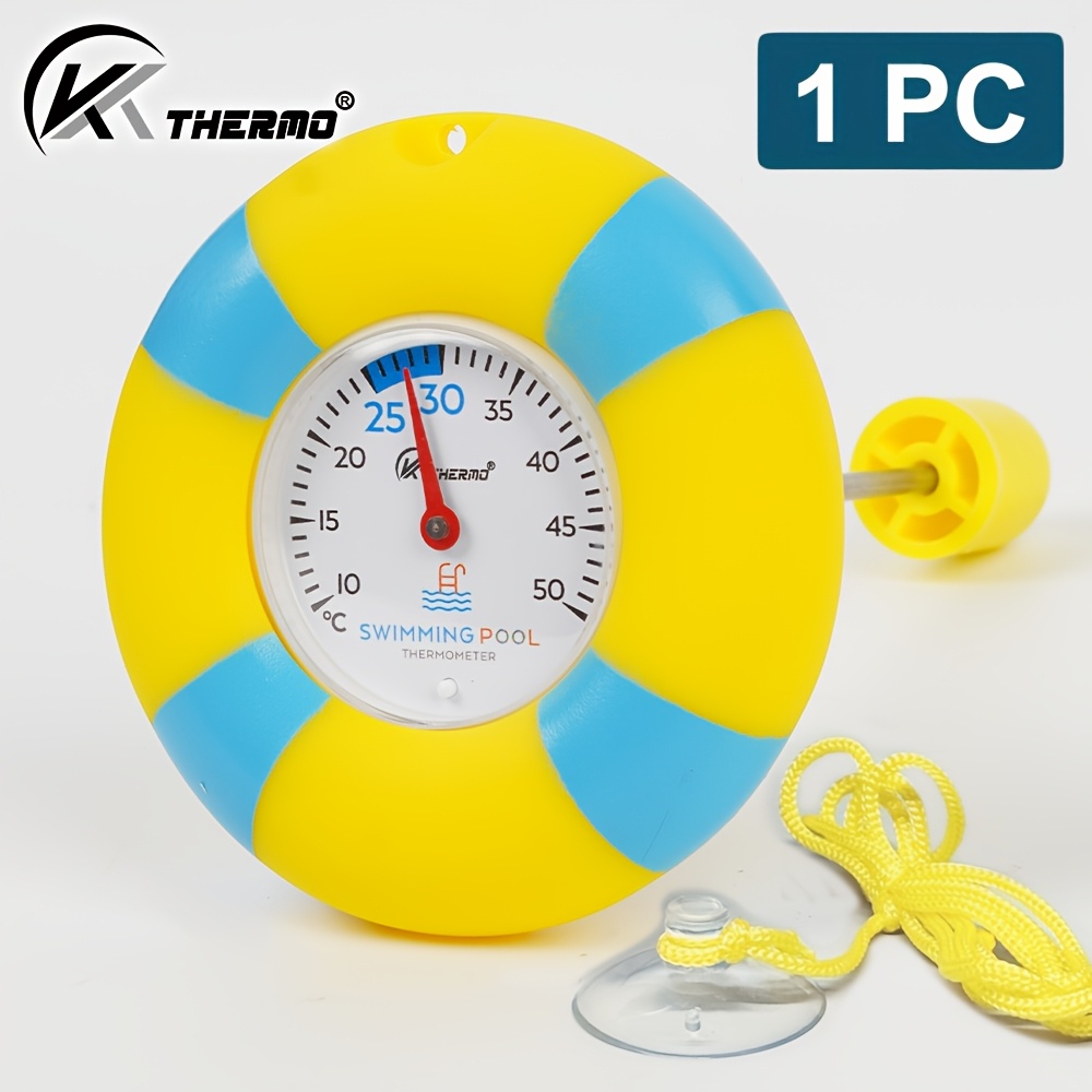 Image of 1pc Soft Vinyl (pvc) Shell Floating Pool Thermometer, Water Temperature Gauge, 10°c To 50°c (50°f To 120°f), Colorful And Fun For Swimming Pools, Spas, And Fish , & Read, No Batteries Required